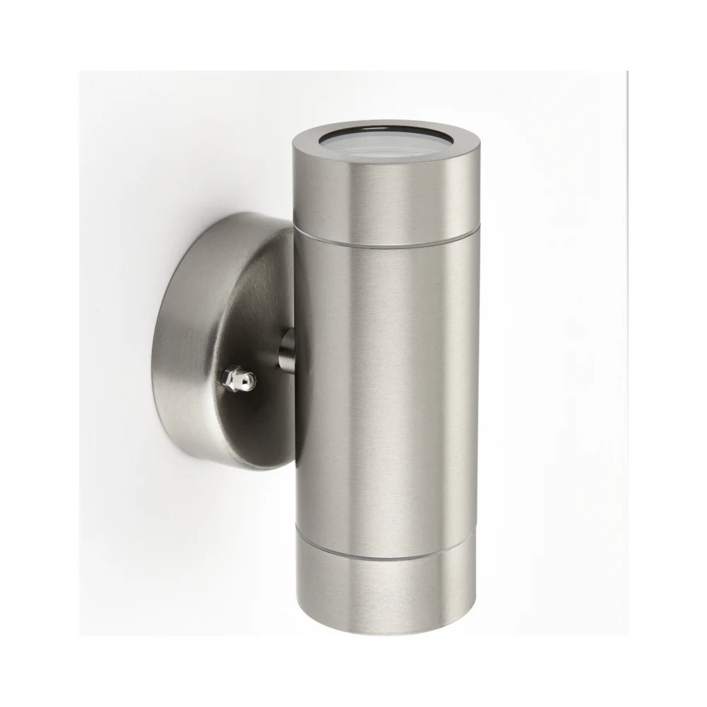 Saxby 13802 Palin Brushed Stainless Steel IP44 2 x GU10 Wall Light 4 Saxby 13802 Palin Brushed Stainless Steel IP44 2 x GU10 Wall Light 4