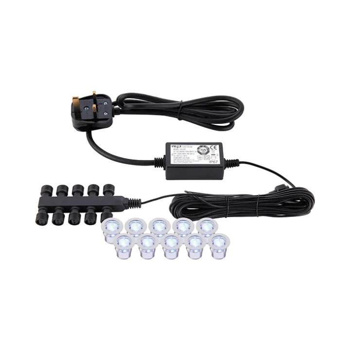 Saxby 13890 Ikon Round Decking Lights Kit 30mm IP67 0.45W Blue 1 Saxby 13890 Saxby Lighting Ikon Round 30mm Kit IP67 0.45W Blue 1