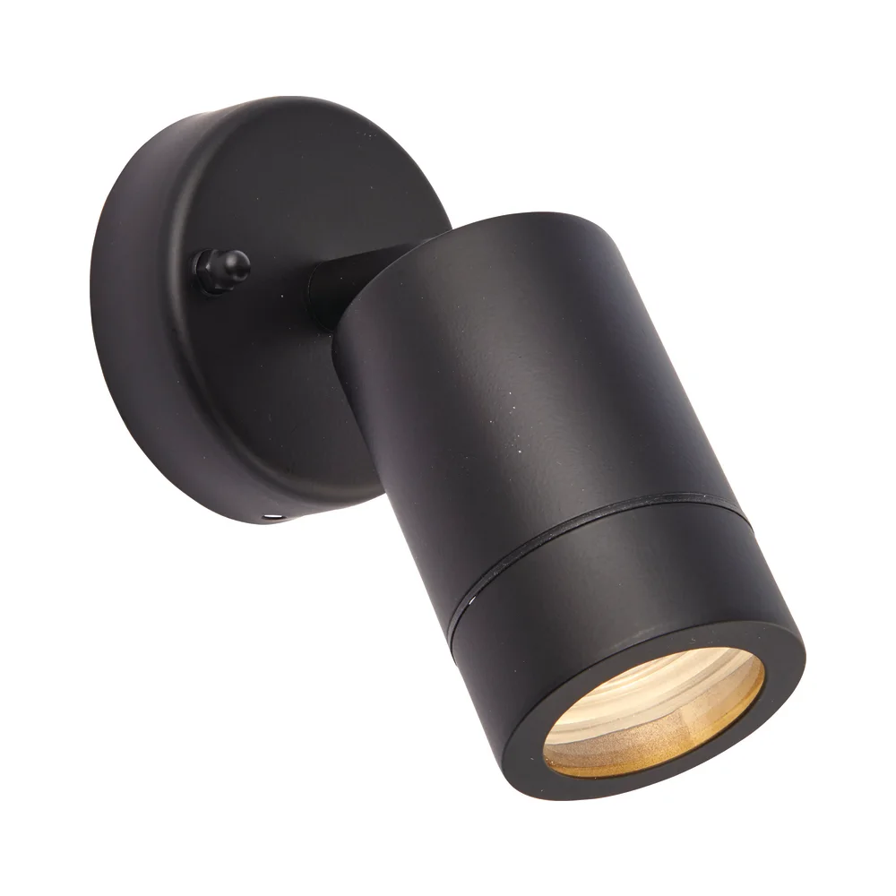 Saxby 75436 Palin Matt Black IP44 GU10 Wall Light 1 Saxby 75436 Matt Black GU10 Wall Light