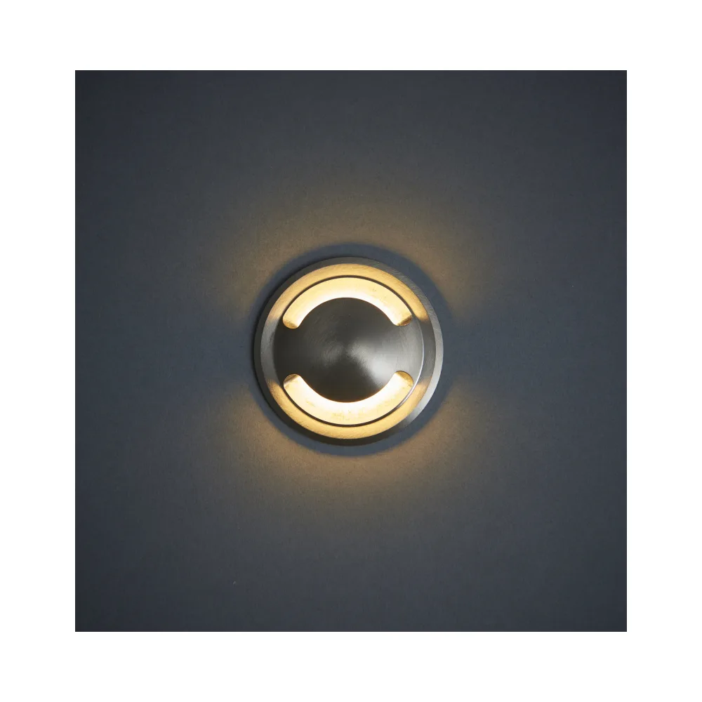 Saxby 91958 | 2 Way Bezel | Satin Nickel | For Hades Ground Lights 2 Saxby 91958 Saxby Hades Bezel 2-Way - Satin Nickel Effect Plate 2