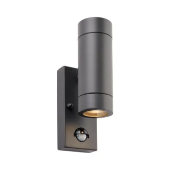 Saxby 94793 Palin PIR Anthracite Grey IP44 GU10 Wall Light