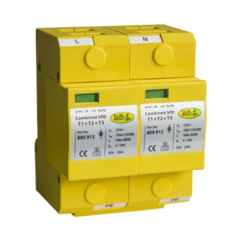 Surge Devices 800912 Surge Devices Type 1+2+3 50kA Single Phase SPD with Window Indication and Pluggable Modules