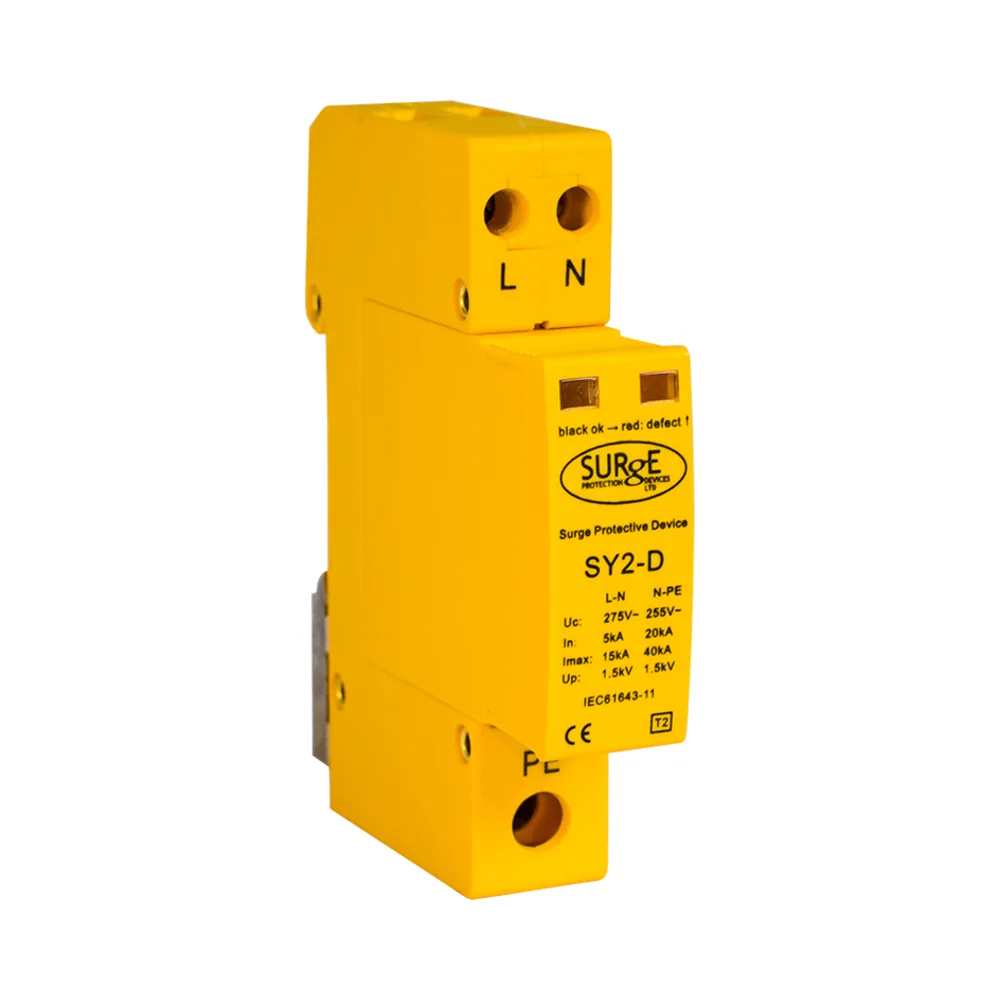 Surge Devices SY2-D Single Phase Type 2/3 SPD 1 Surge Devices SY2-D Surge Devices Type 2+3 Single Module 2P SPD with Replaceable Modules and Window Indication