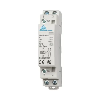 WCED WAC2P20/24 2 Pole 20A 24V Normally Open AC Contactor