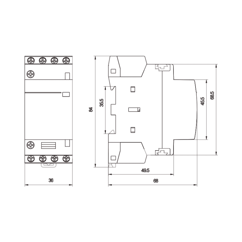 WCED WAC4P100 – 4 Pole 100A 4NO 230V AC Modular Contactor 2 WCED WAC4P100 WCED 4 Pole 100A 4NO AC Contactor 2
