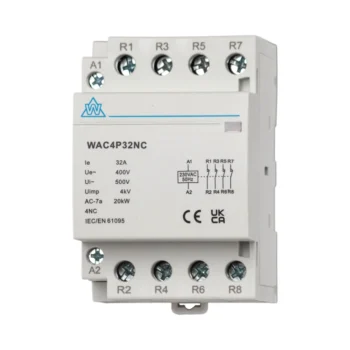 WCED WAC4P32NC 4 Pole 32A Normally Closed AC Modular Contactor