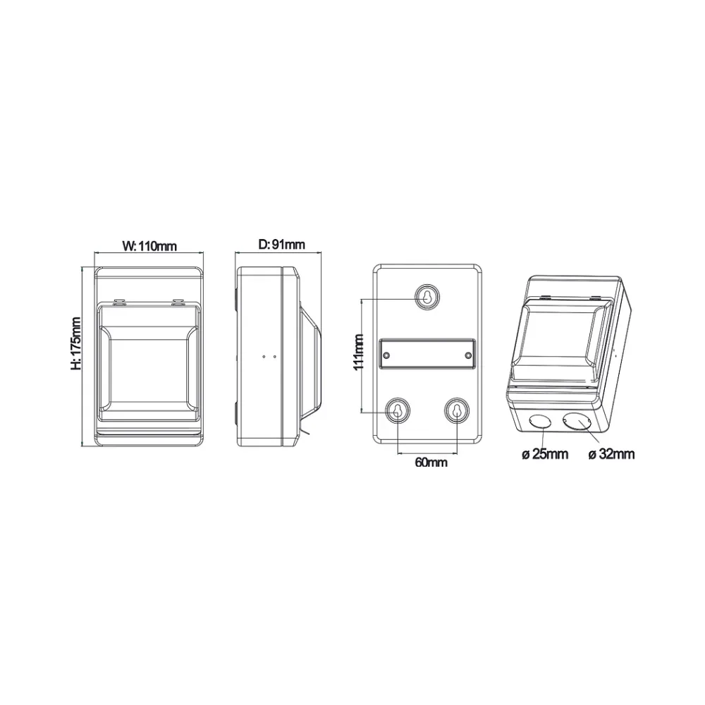 EV Consumer Unit with B Type 40A RCD and C40 MCB 2 WCED WEVKIT63 EV Consumer Unit with B Type 40A RCD and C40 MCB 2