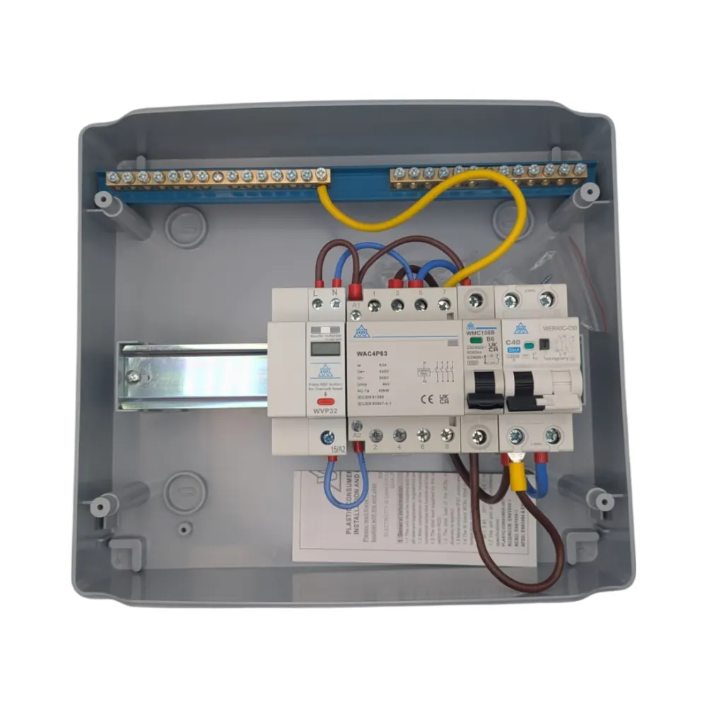 PME / PEN Fault Detection IP65 Unit 6 Mod c/w C40 RCBO /4P63A Contactor & PME Relays 2 WCED WPEPME08/C40 PME / PEN Fault Detection IP65 Unit 6 Mod c/w C40 RCBO /4P63A Contactor & PME Relays