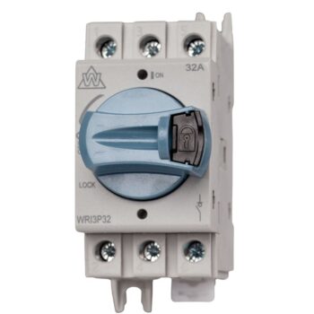 WCED WRI3P32 32A DIN Rail Rotary Isolator Switch