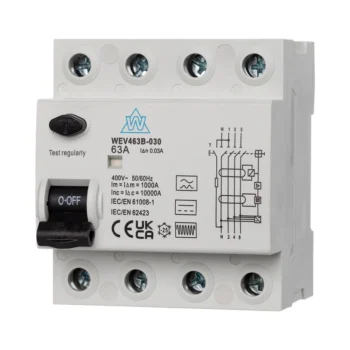 WCED WEV463B-030 WCED 4 Pole 63A 30mA Type B RCD