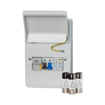 WCED WFMS100/3FSP WCED Metal Fused Main Switch with 3 Fuses & SPD 1