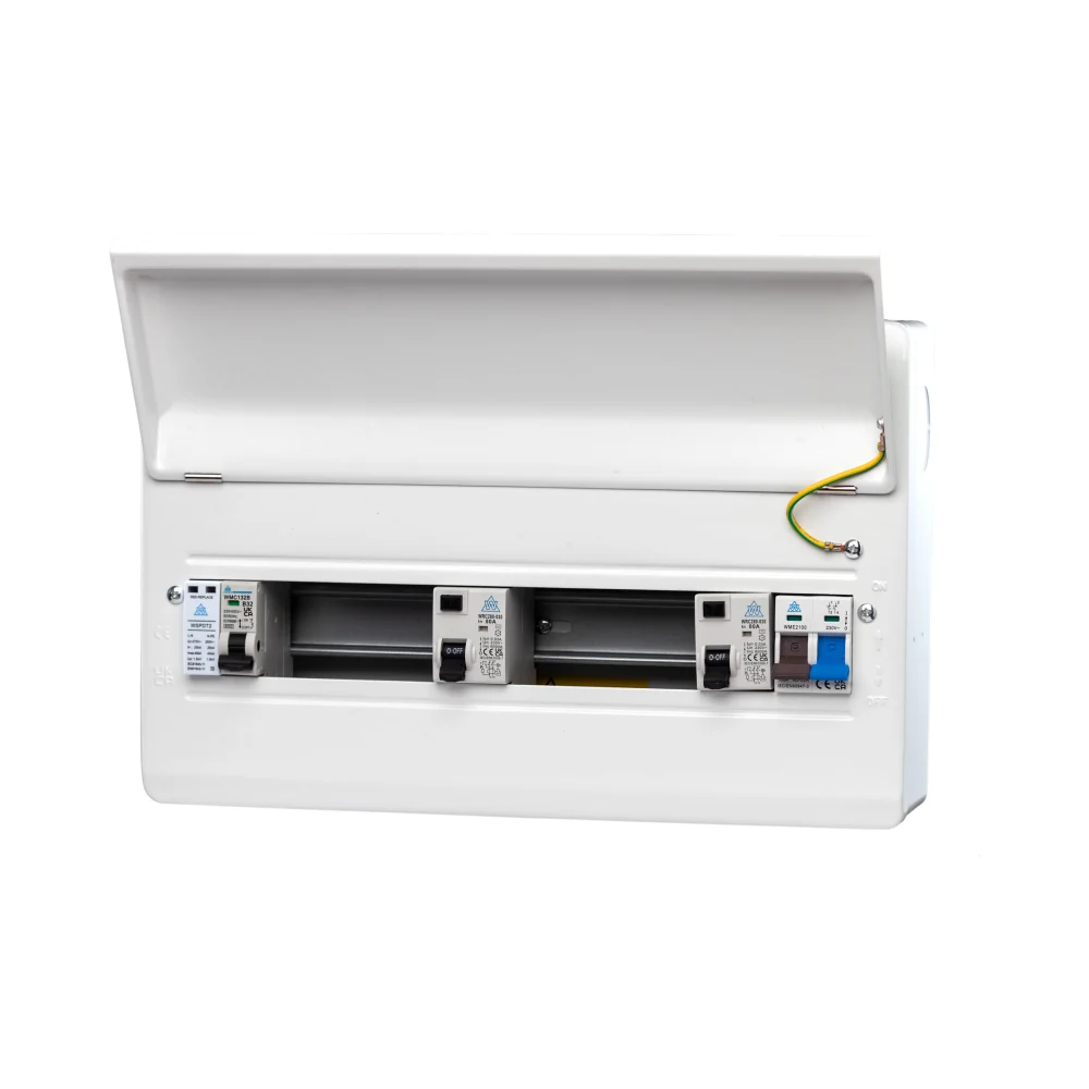 WCED Metal Dual 100A Type A RCD SPD Consumer Unit – 14 Usable Way 1 WCED WME22100TR/SP WCED Metal Dual 100A Type A RCD SPD Consumer Unit – 14 Usable Way