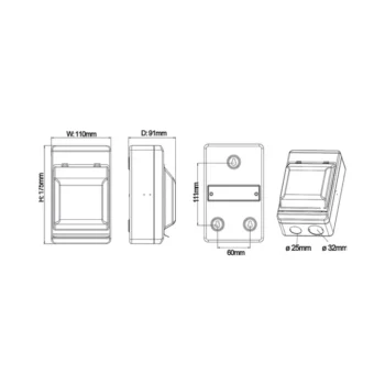 WCED WME4L/32 WCED Mini CU 4 Way Empty Enclosure 2