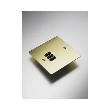 RAKO WVF-030-PB Rako Cover Plate Kit for Classic Wired Control Modules - Single Gang 3-Button - Flat Plate Flush/Surface Mounting - Polished Brass 1