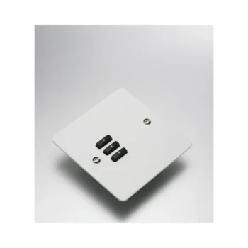 RAKO WVF-030-WM Rako Cover Plate Kit for Classic Wired Control Modules - Single Gang 3-Button - Flat Plate Flush/Surface Mounting - White Metal