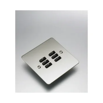 RAKO WVF-060-SS Rako Cover Plate Kit for Classic Wired Control Modules - Single Gang 6-Button - Flat Plate Flush/Surface Mounting - Brushed Stainless Steel