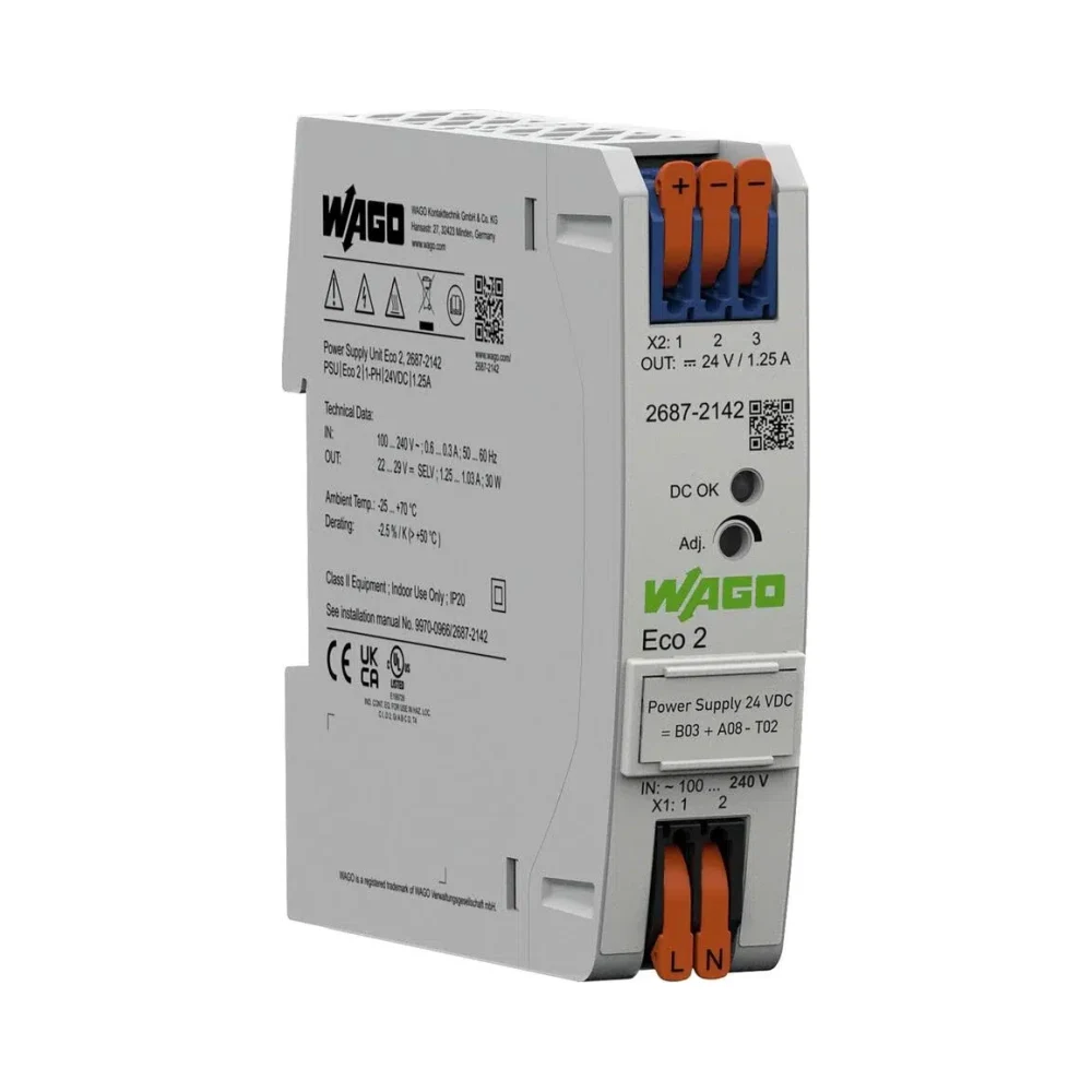 Wago 2687-2142 24V DC Power Supply – Eco 2 1 Wago 2687-2142 24V DC Power Supply – Eco 2