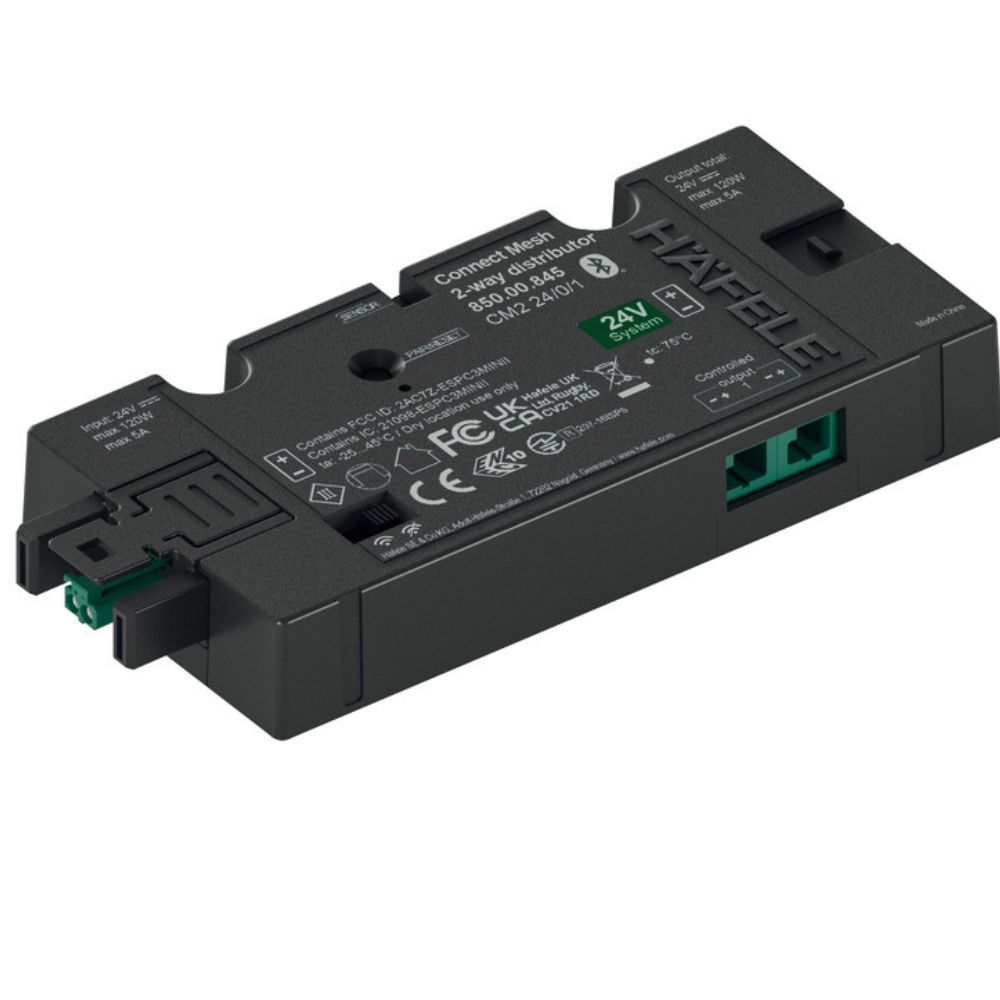 Hafele | 850.00.845 | Loox5 | 24V | 2-Way Connect Mesh Distributor | Monochrome 120W 1 Hafele 850.00.845 Loox5 24V Connect Mesh Distributor