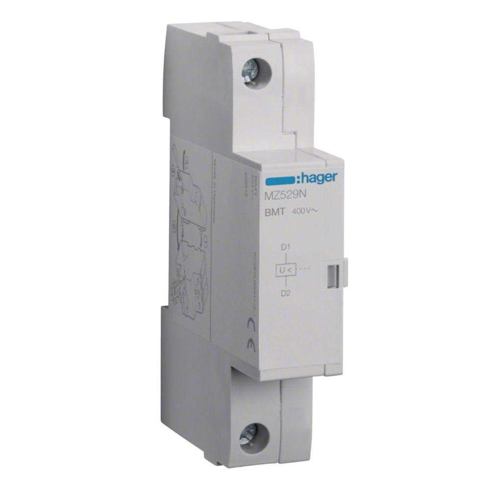 Hager | MZ529N | Under Voltage Release 400V AC for Motor Starter 1 Hager MZ529N Under Voltage Release