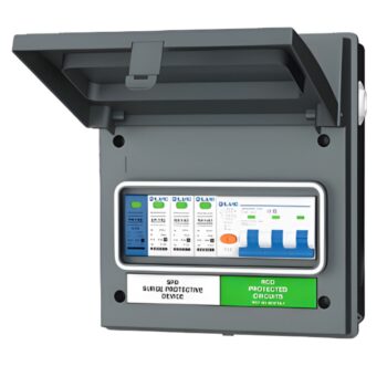 Grey IP65 Metal 3 Phase EV Consumer Unit C40A RCBO