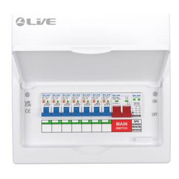 Live Electrical | FMC10SRN/100 | 10 Way Flush Metal Populated RCBO Consumer Unit | SPD | 7 x DP RCBOs
