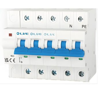 Live Electrical | LRS5100C | 5 Pole Automatic Reclosing Switch | 100A Type C 6kA