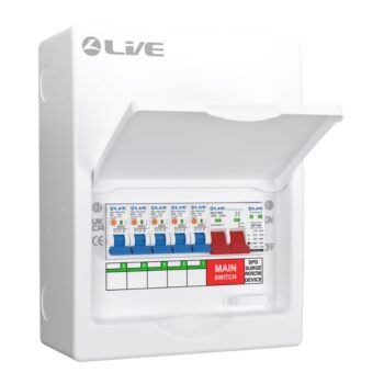 Live 5 Way Double Pole Busbar RCBO Consumer Unit