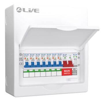 Live 7 Way Double Pole Busbar RCBO Consumer Unit