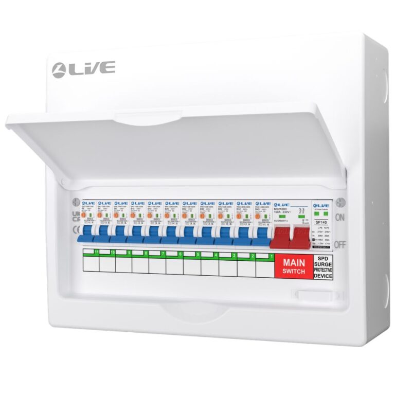 Live 11 Way Double Pole Busbar RCBO Consumer Unit