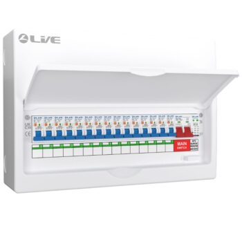 Live 15 Way Double Pole Busbar RCBO Consumer Unit