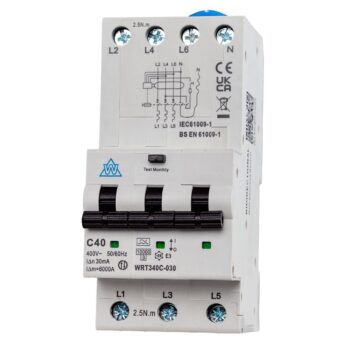 WRT340C-030 3 Pole Bi-Directional RCBO