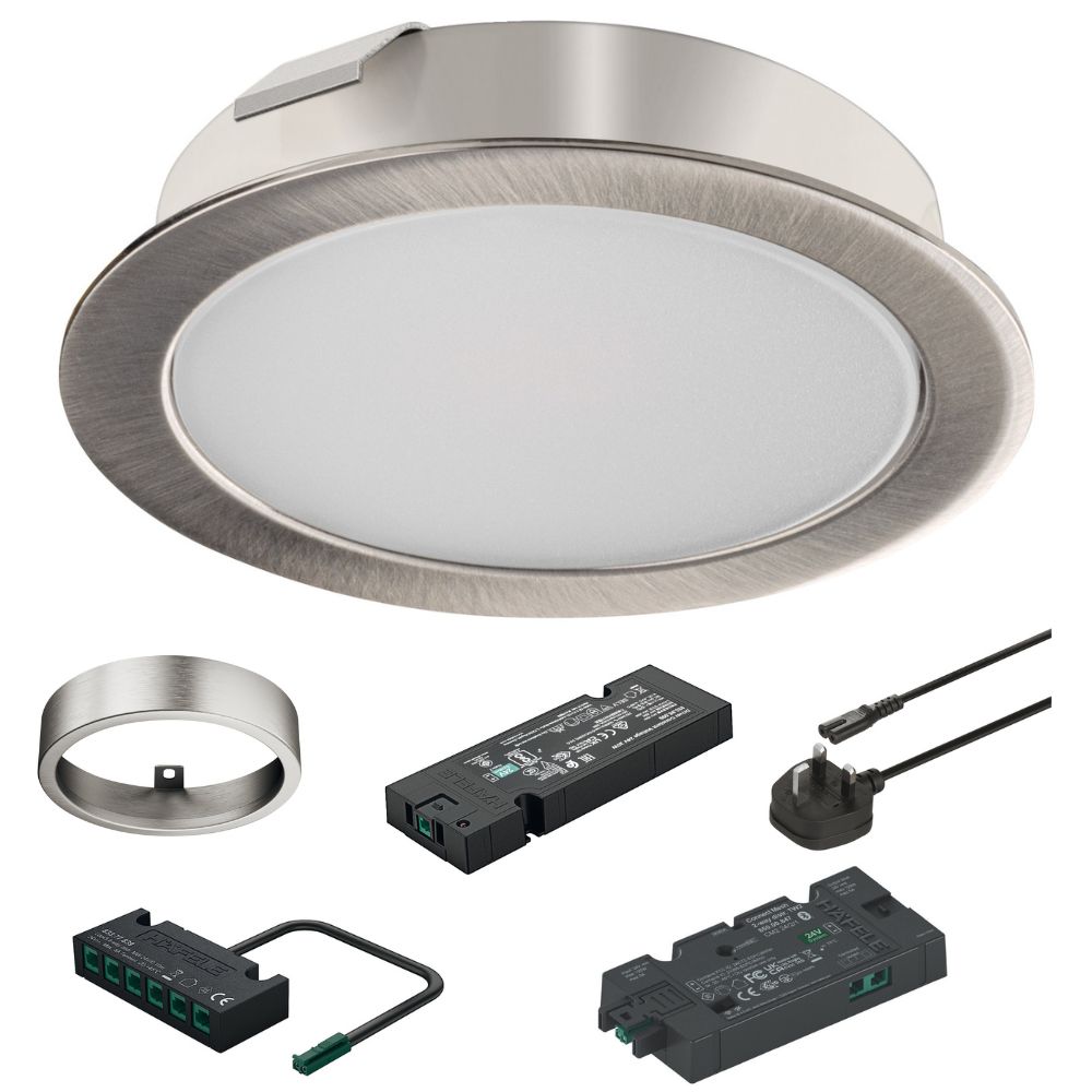 Hafele | 833.87.586 | Loox5 LED 3114 Spot Light Set | 24V 3W | Tunable White | Stainless Steel 1 Hafele | 833.87.586 | Loox5 LED 3114 Spot Light Set | 24V 3W | Tunable White