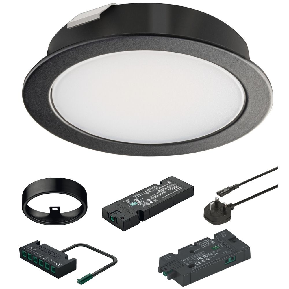 Hafele | 833.87.588 | Loox5 LED 3114 Spot Light Set | 24V 3W | Tunable White | Black 1 Hafele | 833.87.588 | Loox5 LED 3114 Spot Light Set | 24V 3W | Tunable White | Black