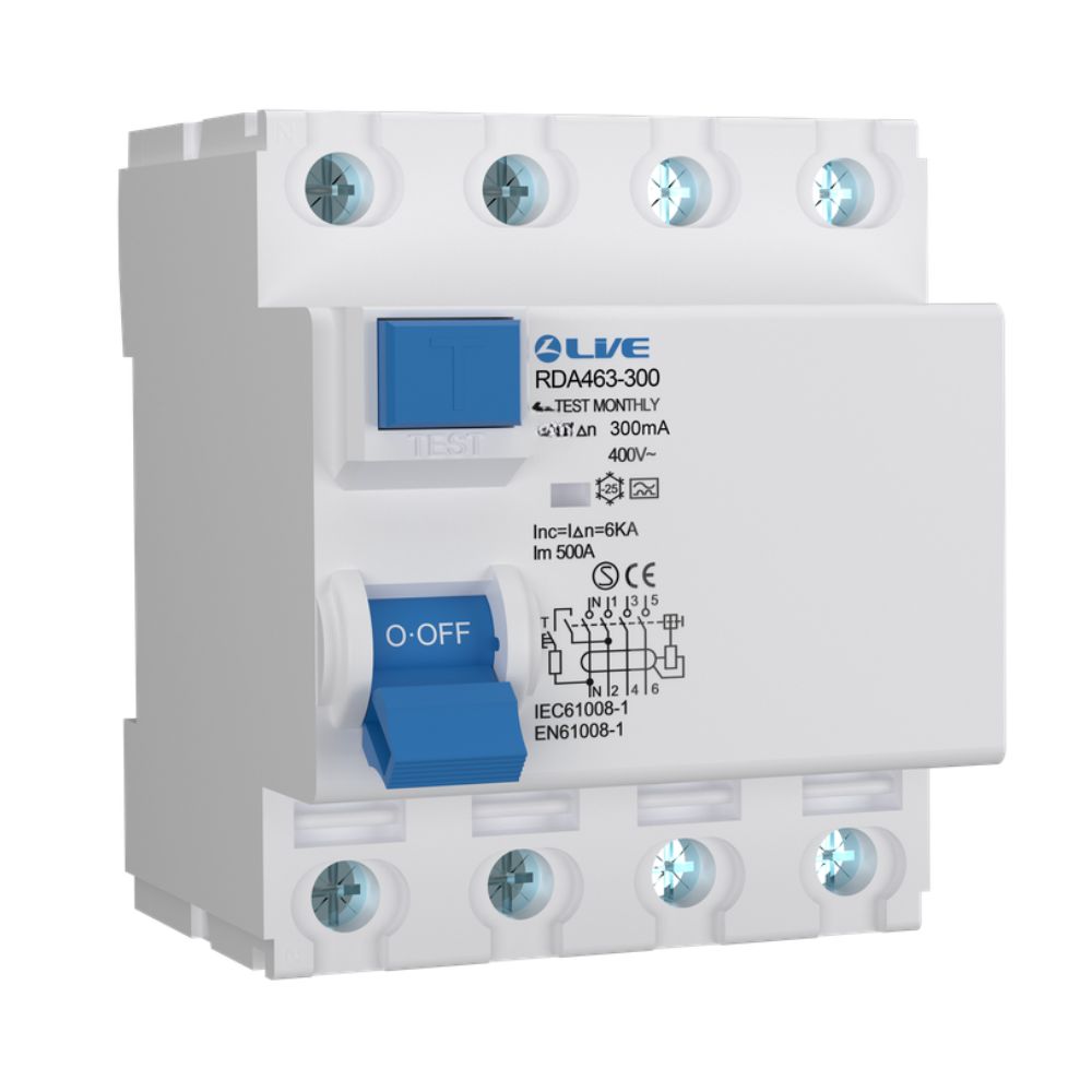 Live Electrical | RDA463-300 | 4 Pole | Bi-Directional Type A RCD | 300mA | 63A 3 Live Electrical | RDA463-300 | 4 Pole | Bi-Directional Type A RCD | 300mA | 63A