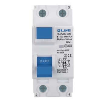 Live Electrical | RDA263-300 | 2 Pole | Bi-Directional Type A RCD | 300mA | 63A