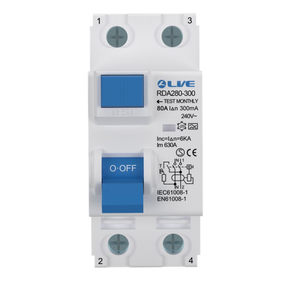 Live Electrical | RDA263-300 | 2 Pole | Bi-Directional Type A RCD | 300mA | 63A 2 Live Electrical | RDA263-300 | 2 Pole | Bi-Directional Type A RCD | 300mA | 63A