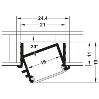 Loox 1192 Angled Recessed LED Profile