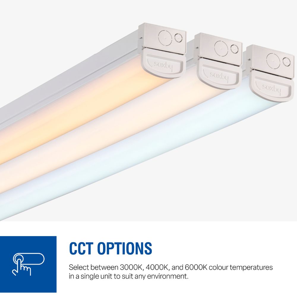 Saxby | 122343 | LinX20 | IP20 | X-Series | LED Batten | 5ft EM CCT | 27W / 36W / 46W / 54W 4 Saxby LinX20 IP20 6ft EM CCT Batten