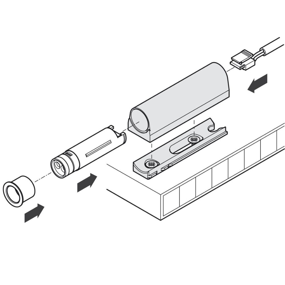 Hafele | 833.89.331 | Loox Switch Housing | Grey/Silver | 0-80mm Sensor Range 5 Hafele | 833.89.331 | Loox Switch Housing | Grey/Silver | 0-80mm Sensor Range