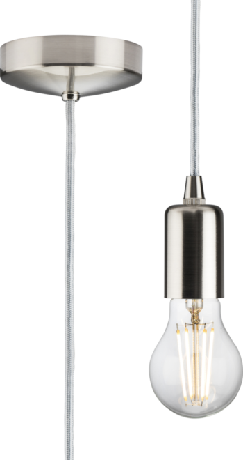 1.8m Contemporary Decorative Pendant Set Brushed Chrome