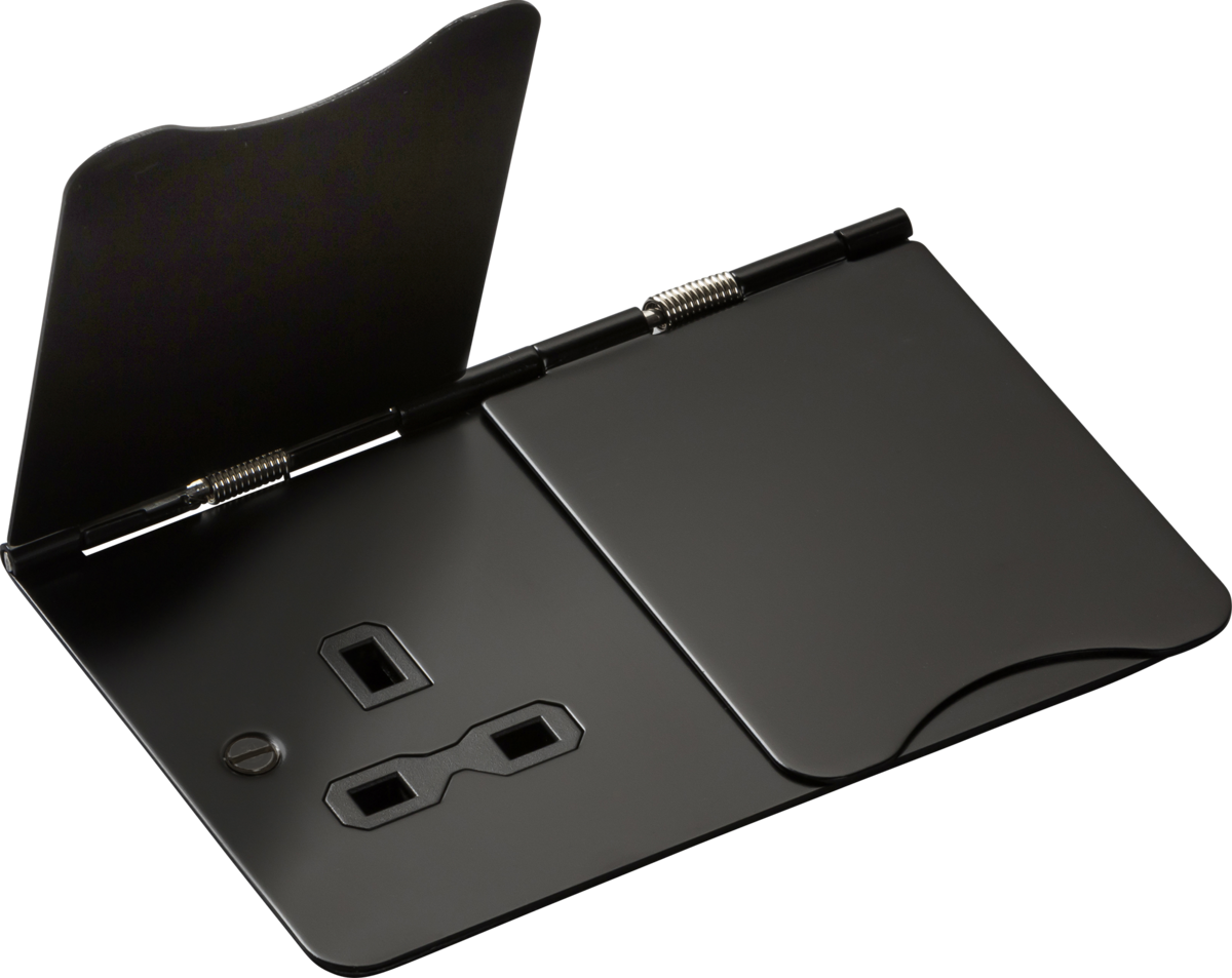 Knightsbridge | FPR9UMB | 13A 2G Unswitched Floor Socket | Matt Black with Black Insert 1 Knightsbridge FPR9UMB Floor Socket