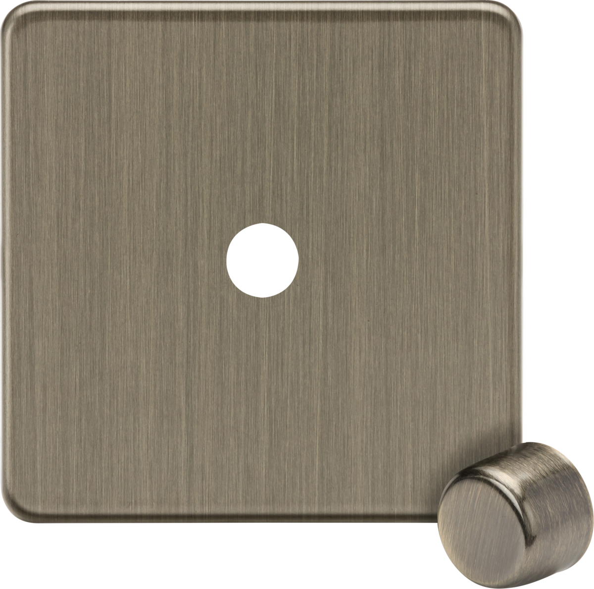 Knightsbridge | SF1DIMAB | 1G Dimmer Plate with Matching Metal Dimmer Cap | Antique Brass 1 Knightsbridge SF1DIMAB Dimmer Plate