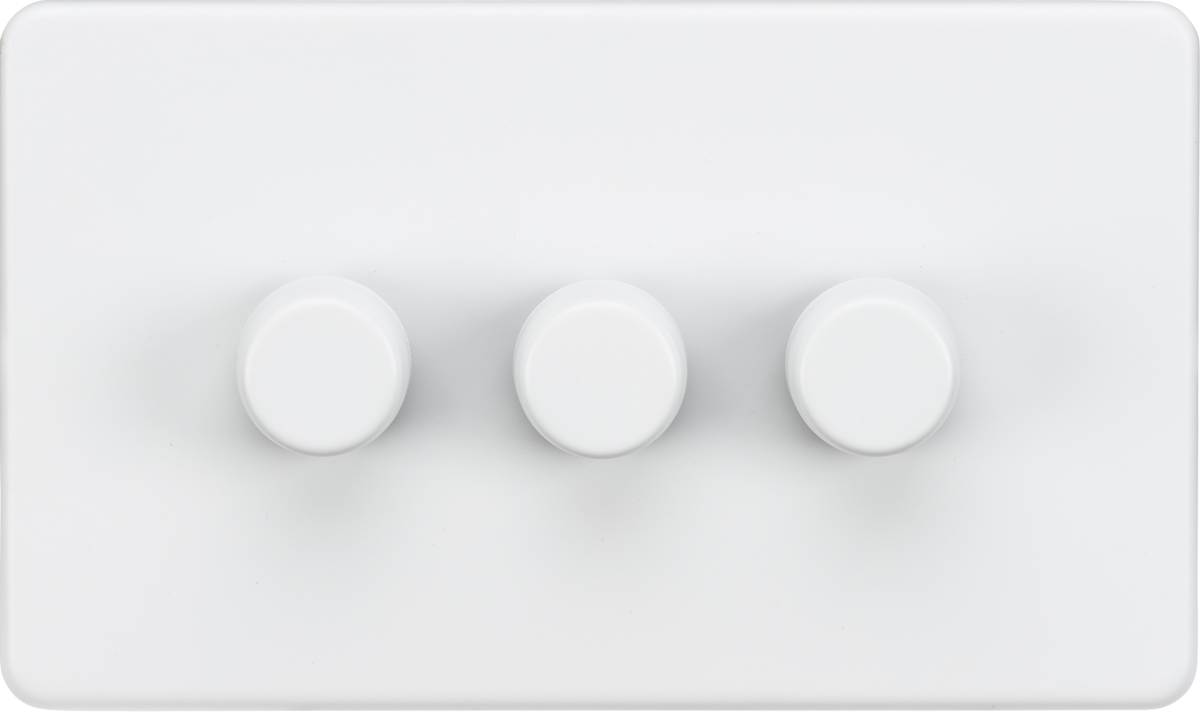 Knightsbridge | SF2193MW | 3G 2 - way 10 - 200W (5 - 150W LED) Intelligent Dimmer | Matt White 1 Knightsbridge SF2193MW Intelligent Dimmer