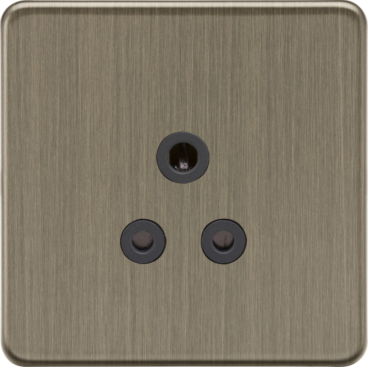Knightsbridge | SF5AAB | 5A Unswitched Socket | Antique Brass 1 Knightsbridge SF5AAB 5A Socket