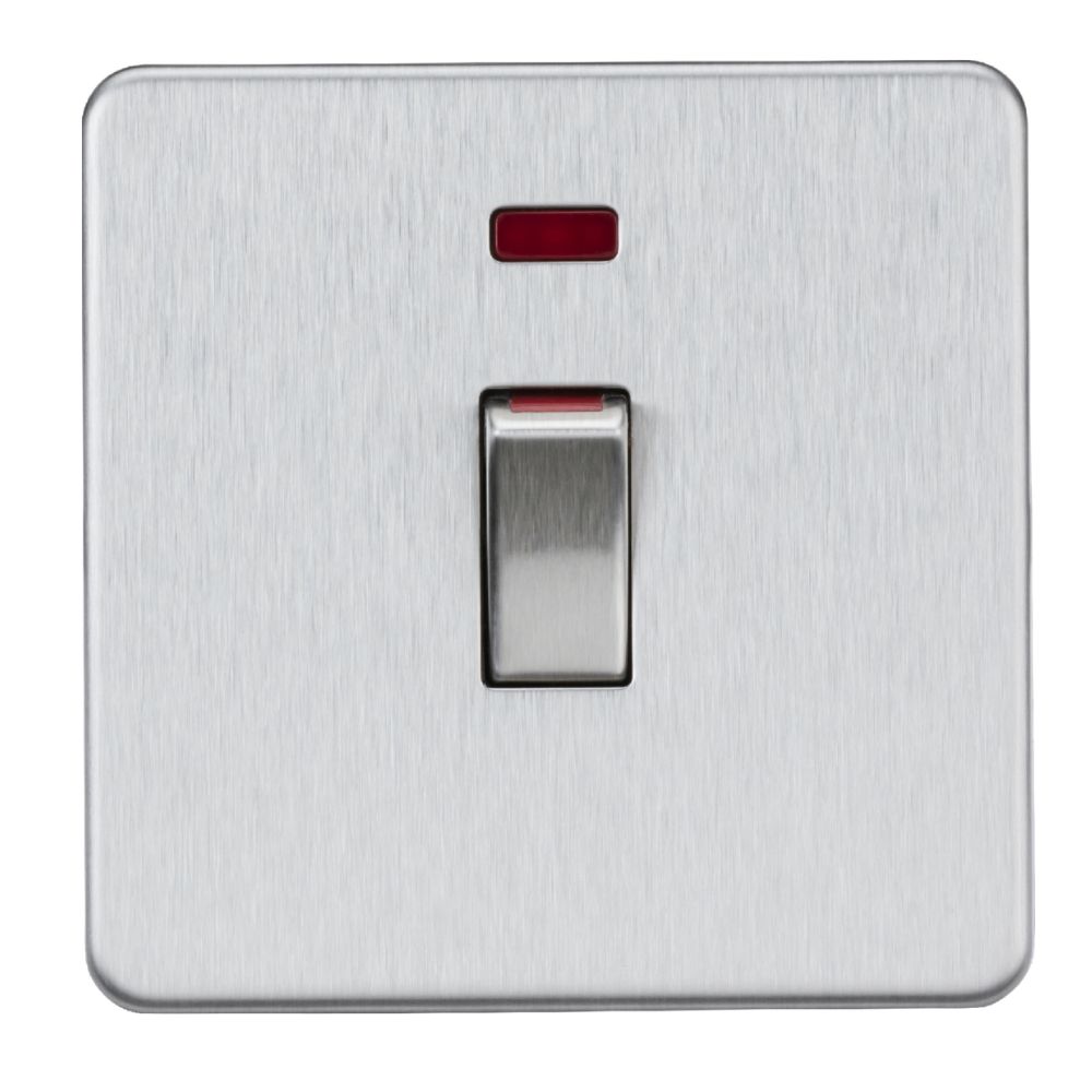 Knightsbridge | SF81MNBC | 45A 1G DP Switch with Neon | Brushed Chrome 1 Knightsbridge SF81MNBC 45A DP Switch