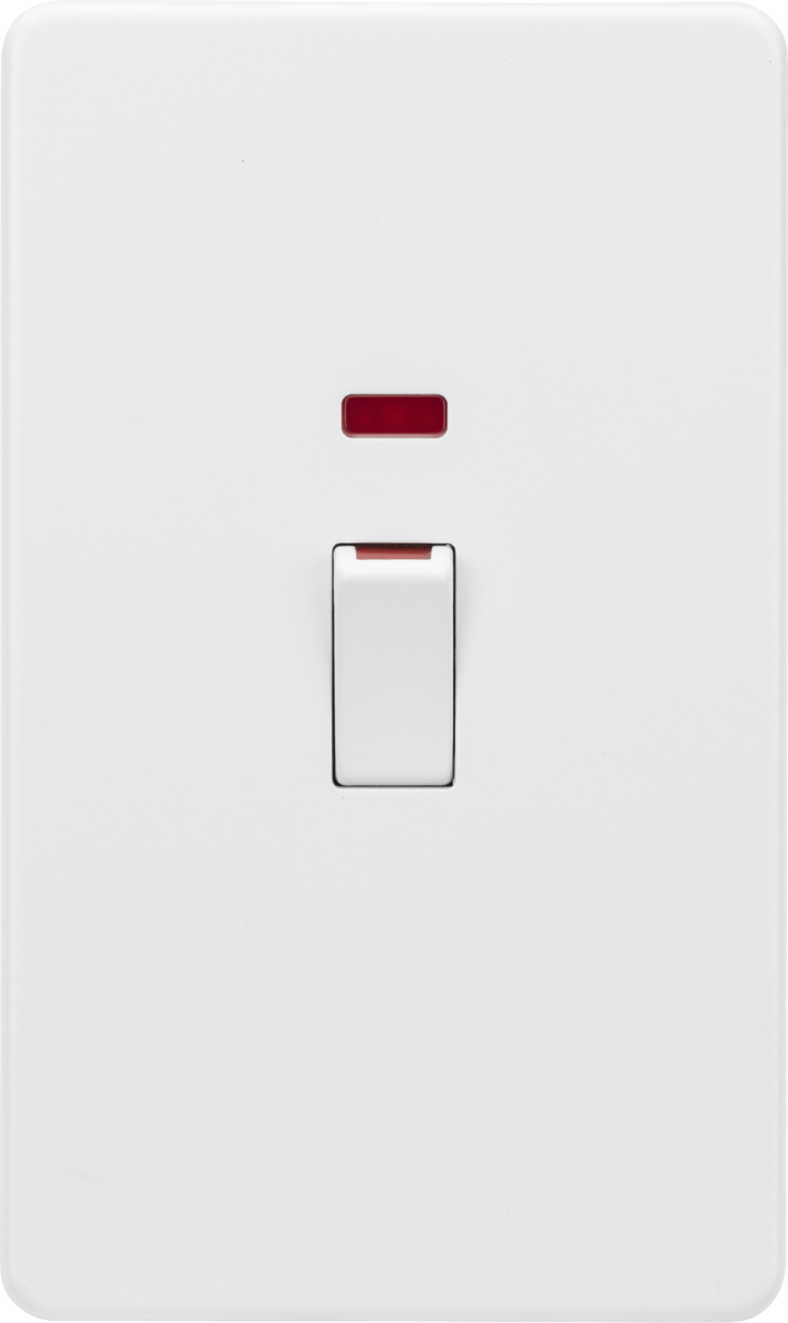 Knightsbridge | SF82MNMW | 45A DP Switch with Neon (2G size) | Matt White 1 Knightsbridge SF82MNMW 45A Switch