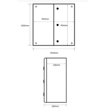 Niglon MS10010025 Double Door Mild Steel Enclosure IP55