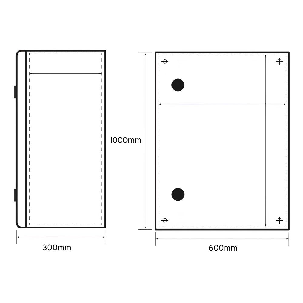 Niglon | MS1006030 | Painted Mild Steel Enclosure | IP66 | 1000mm x 600mm x 300mm 2 Niglon | MS1006030 | Painted Mild Steel Enclosure | IP66 | 1000mm x 600mm x 300mm
