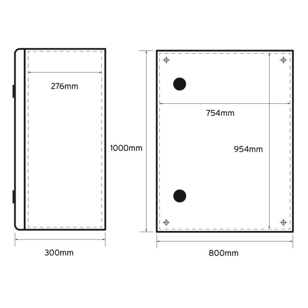 Niglon | MS1008030 | Painted Mild Steel Enclosure | IP66 | 1000mm x 800mm x 300mm 2 Niglon | MS1008030 | Painted Mild Steel Enclosure | IP66 | 1000mm x 800mm x 300mm