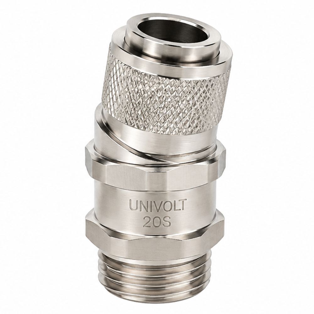 Univolt | HX-RG-UNS25 | FlexX Steel Swivel Gland | Nickel Plated Brass | 25mm | Pack of 10 1 Univolt HX-RG-UNS25 Swivel Gland